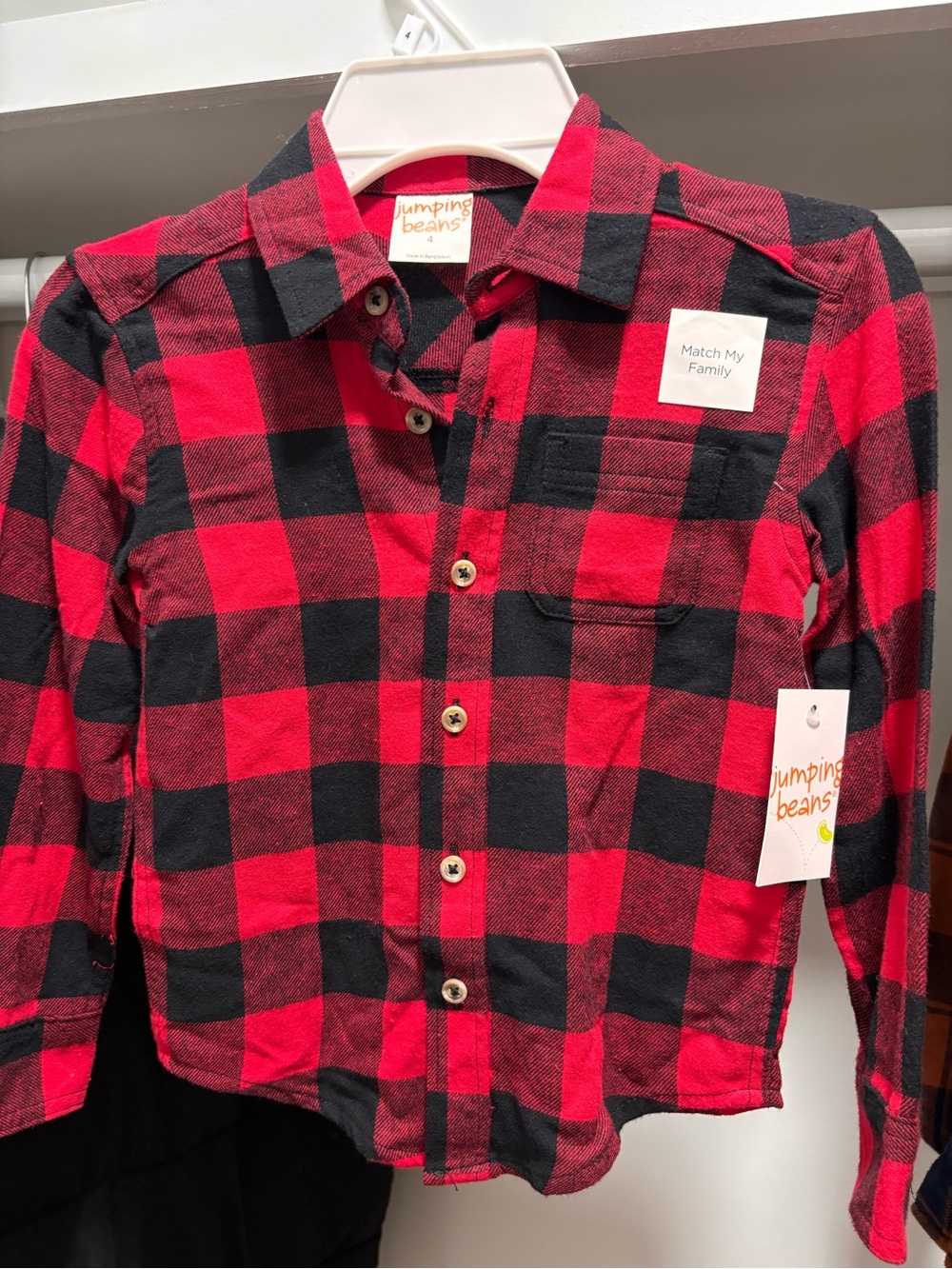 jumping beans Red and Black Buffalo Plaid Button-Up Shirt Jacket